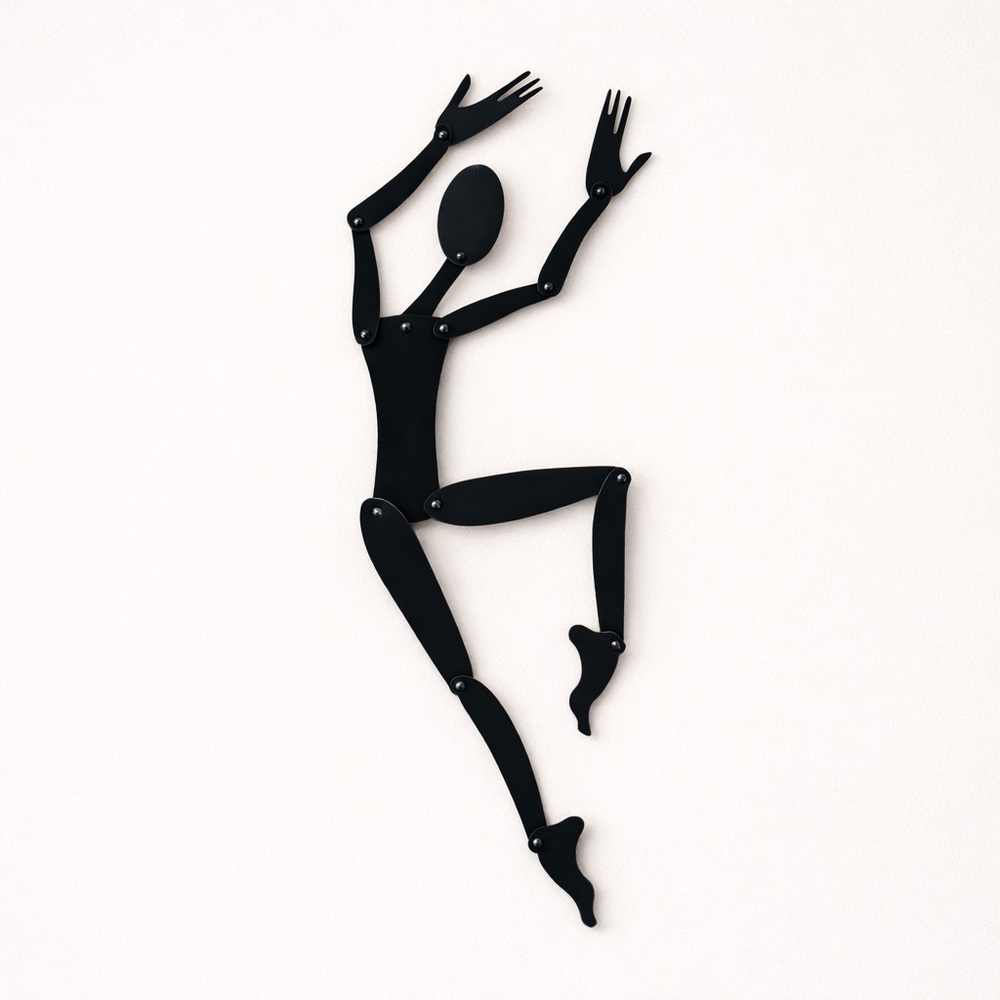Black “Dancer” Shadow Magnet Minimalist Modern Decor